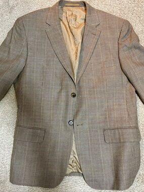Claiborne x Moores Men’s Silk-Wool Plaid Sport Coat / Blazer (40S)